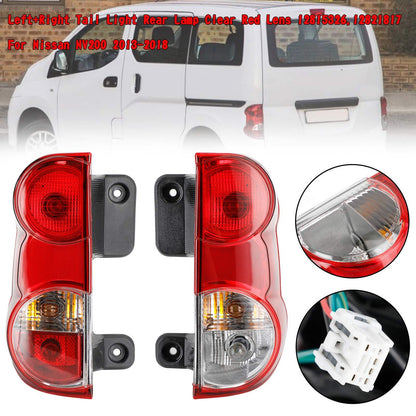 ya 1 8.12 baidi Left+Right Tail Light Rear Lamp Clear Red Lens For NV200 2013-18