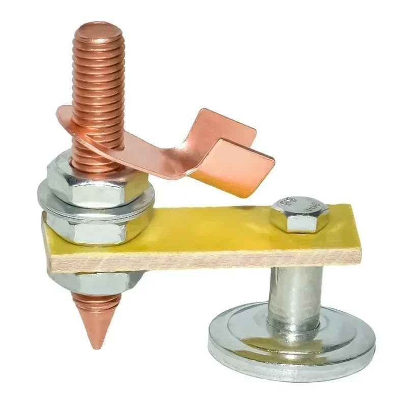 Double Welding Head Fixed Ground Clamp, Strong Magnetic Welding Bracket