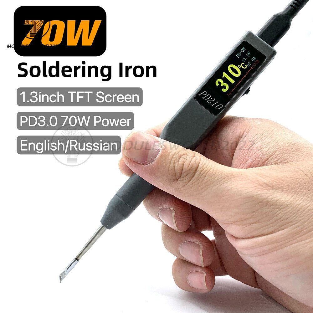 ya 25 Portable PD210 70W Electric Soldering Iron Welding Tool Type-C 1.3 TFT S n