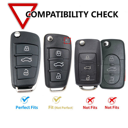 ya 5 8.7 Leather Flip Key Fob Remote Key Case Shell 3 Button for Audi A1 A3 A4 TT