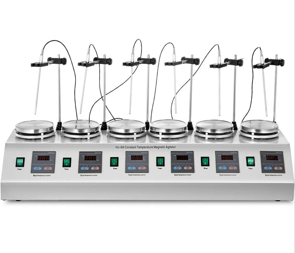 ya 25 6 Heads Multi unit Digital Thermostatic Magnetic Stirrer Hotplate mixer O