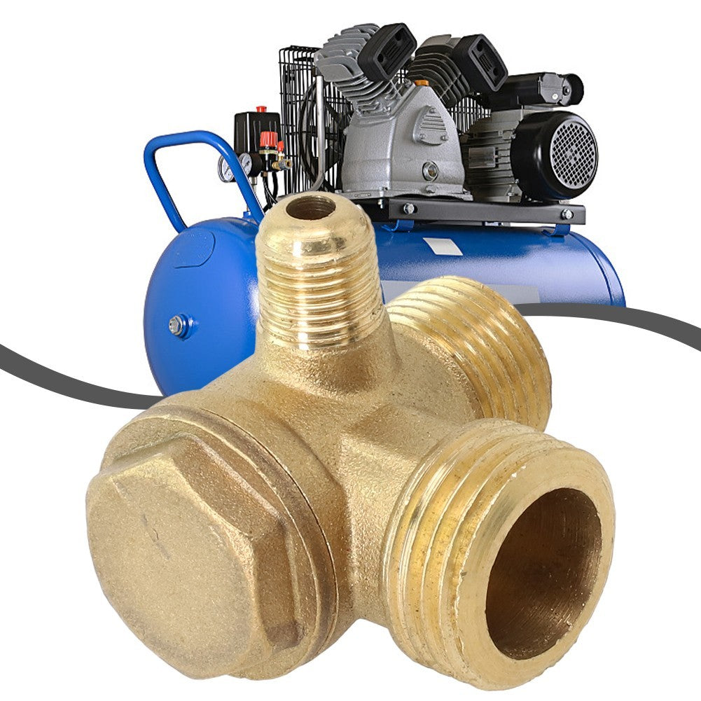 ya 14 3-Port Brass Air Compressor Check Valve Central Pneumatic Male Thread G1/2 G3/8