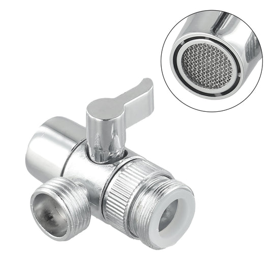 ya 14 3-way Diverter Valve Water Tap Connector Faucet Adapter Kitchen-Sink Splitter