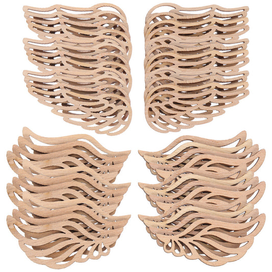 ya 25 100 Pcs Angel Wings Wooden DIY Chips Baby Unfinished Crafts Decor for Or ments