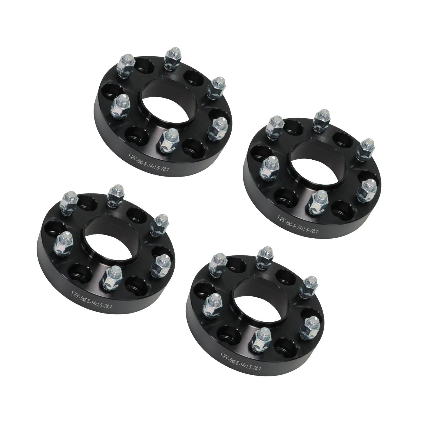 ya 1 7.3 4X Wheel Spacers14x1.5 Studs 78.1mm1.25inch 6x5.5 Hub Bore for Chevrolet