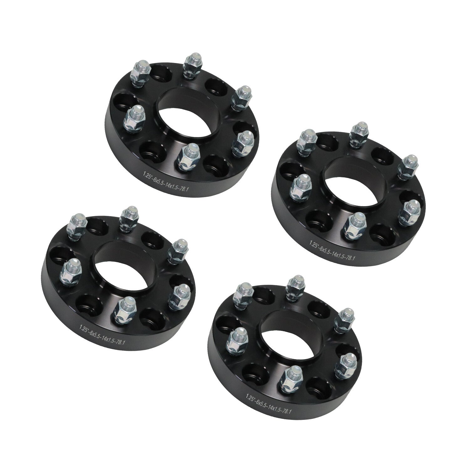ya 1 7.3 4X Wheel Spacers14x1.5 Studs 78.1mm1.25inch 6x5.5 Hub Bore for Chevrolet
