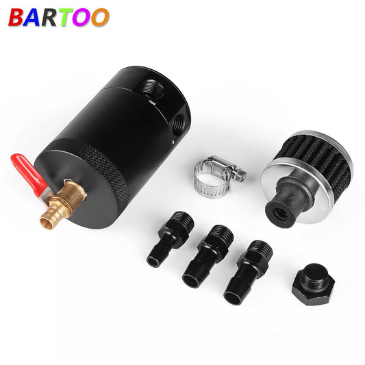 ya 27 6.21 2-Ports Aluminum 200ML Billet Engine Oil Tank &Air Filter Drifting Racing Car