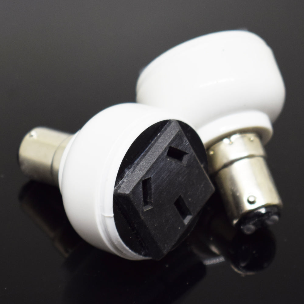 ya 14 5pcs BA15D Male to Int'l Standard 3 Prong Holes Female Socket Bulb Lamp Adapter