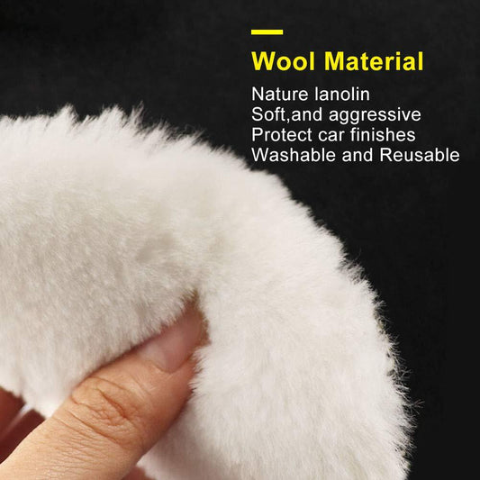 ya 12 5.22.2 4 Pack 3 Inch Wool Polishing Buffing Pads Wool Buffer Pads Hook and Loop Backing Pads 