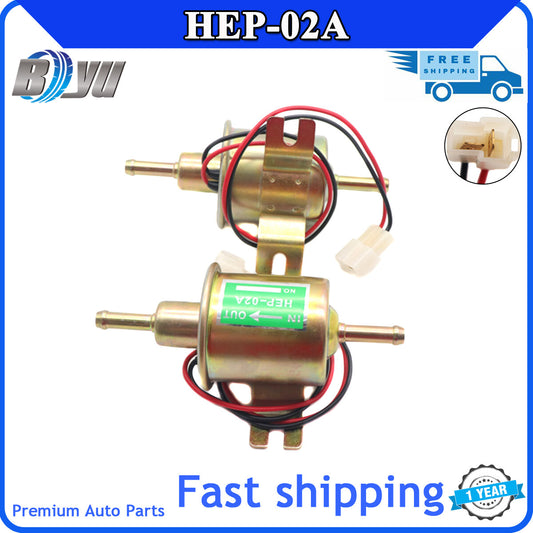 ya 27 7.2 12V HEP-02A Inline Fuel Pump - Electric Low-Pressure Gas/Diesel Fuel Pump