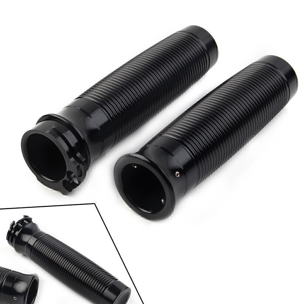ya 5 8.7 1'' Motorcycle Black 25mm Handlebar Hand Grips Fit for Harley Bobber Chopper Pair mo