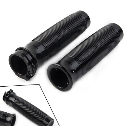 ya 5 8.7 1'' Motorcycle Black 25mm Handlebar Hand Grips Fit for Harley Bobber Chopper Pair mo