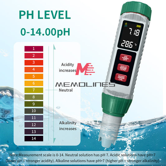 ya 26 PH/EC/TDS/Salinity/Temperature 5-in-1 High Pision Digital Water Quality Meter
