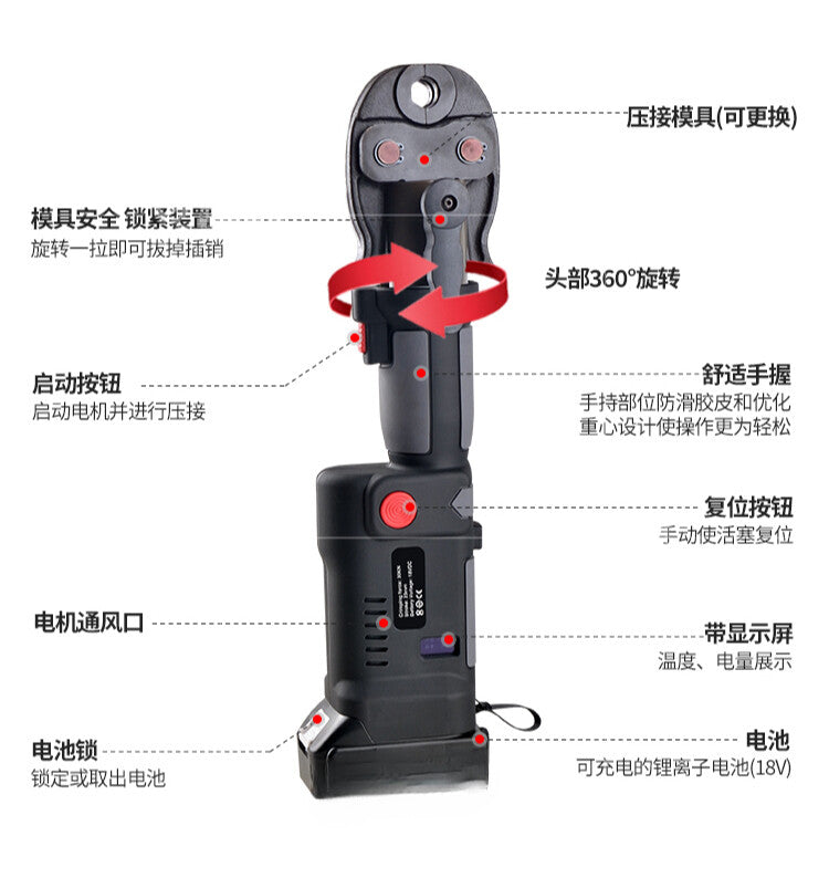 ya 26 7.28.3 Es-1525 Battery Pipe Crimping Tool for Duct Systems Pipe Crimping Toola