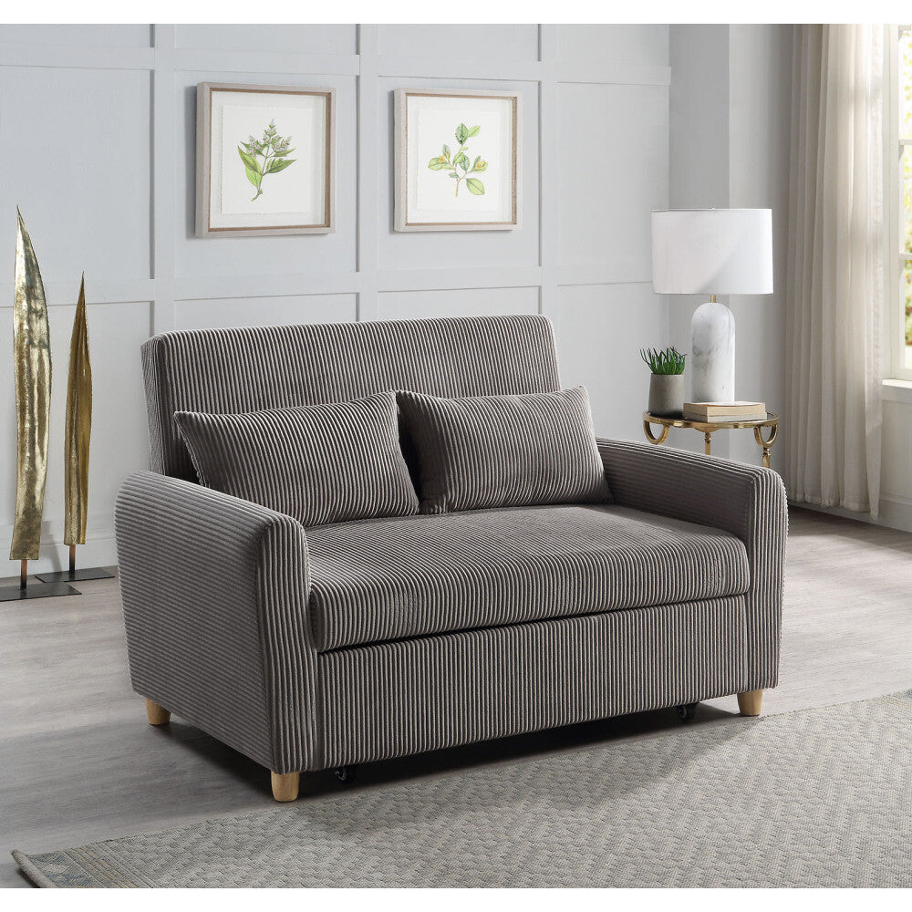ya 28 Brown 54 Corduroy Convertible Sleeper Loveseat