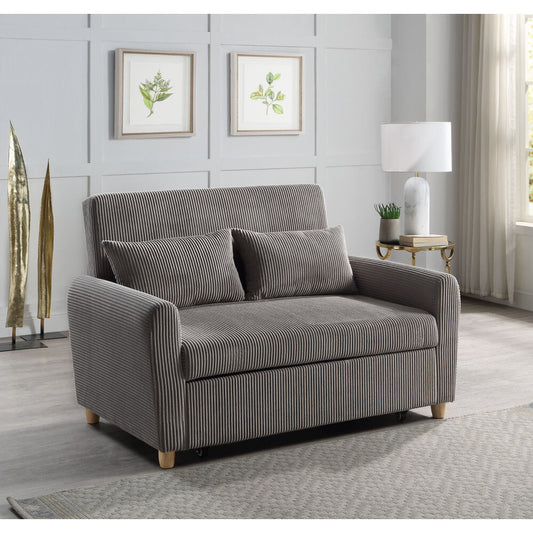 ya 28 Brown 54 Corduroy Convertible Sleeper Loveseat