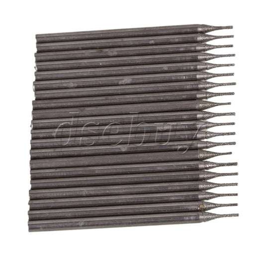 ya 25 20PCS 0.5MM Silver Diamond Coated hole bit Drills Gems Solid Bits Drill