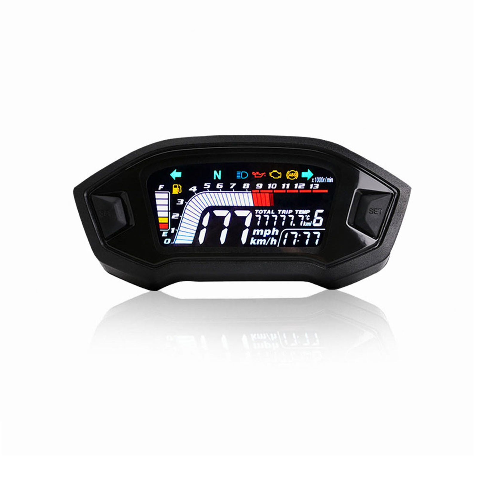 ya 2 6.29 Motorcycle Speedometer Universal LCD Digital Gauge Fuel Level S2M3