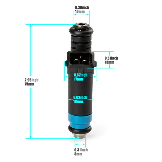 ya 1 7.2 8pcs Fuel Injector 80LB 850cc High Impedance FI114992 for Ford GM V8 LT1 LS1 LS6