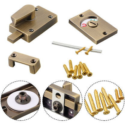 ya 14 Sleek Bronze Bathroom Privacy WC Toilet Door Lock with LED Indicator Bolt