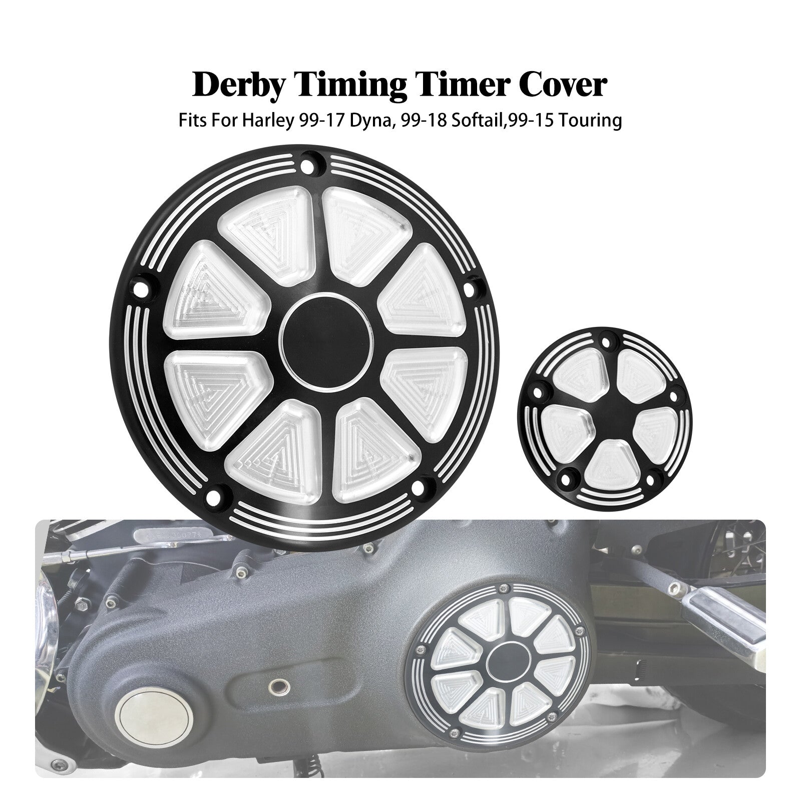 ya 1 7.4 CNC Engine Derby Timing Timer Cover for Harley Touring Road Electra Glide 99-15