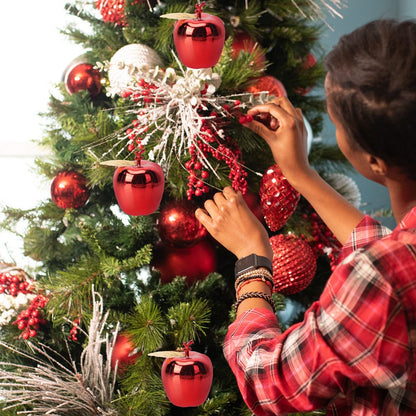 ya 25 12 Pcs Apple Tree Decorations Or ments Plastic Hanging Apples Kids