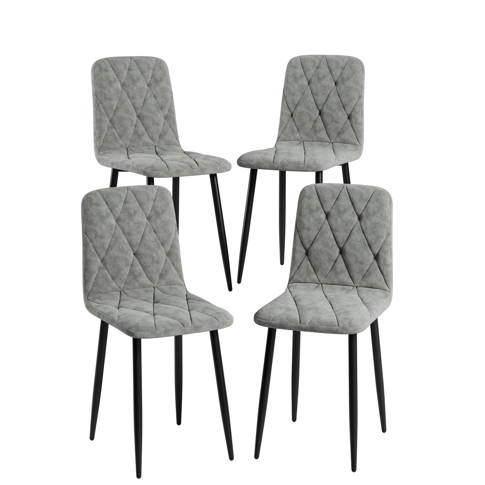 ya 28 4-Piece Modern Dining Chairs Set, Upholstered Cushion Seats, Metal Legs