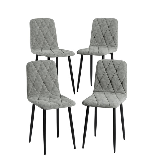 ya 28 4-Piece Modern Dining Chairs Set, Upholstered Cushion Seats, Metal Legs