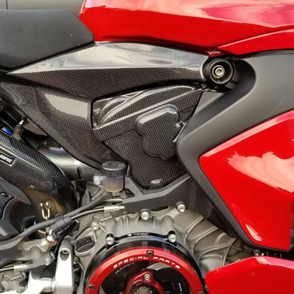 ya 5 8.7 for Ducati 959 100% Carbon Fiber Engine Panel Cover Protect Modify Gloss