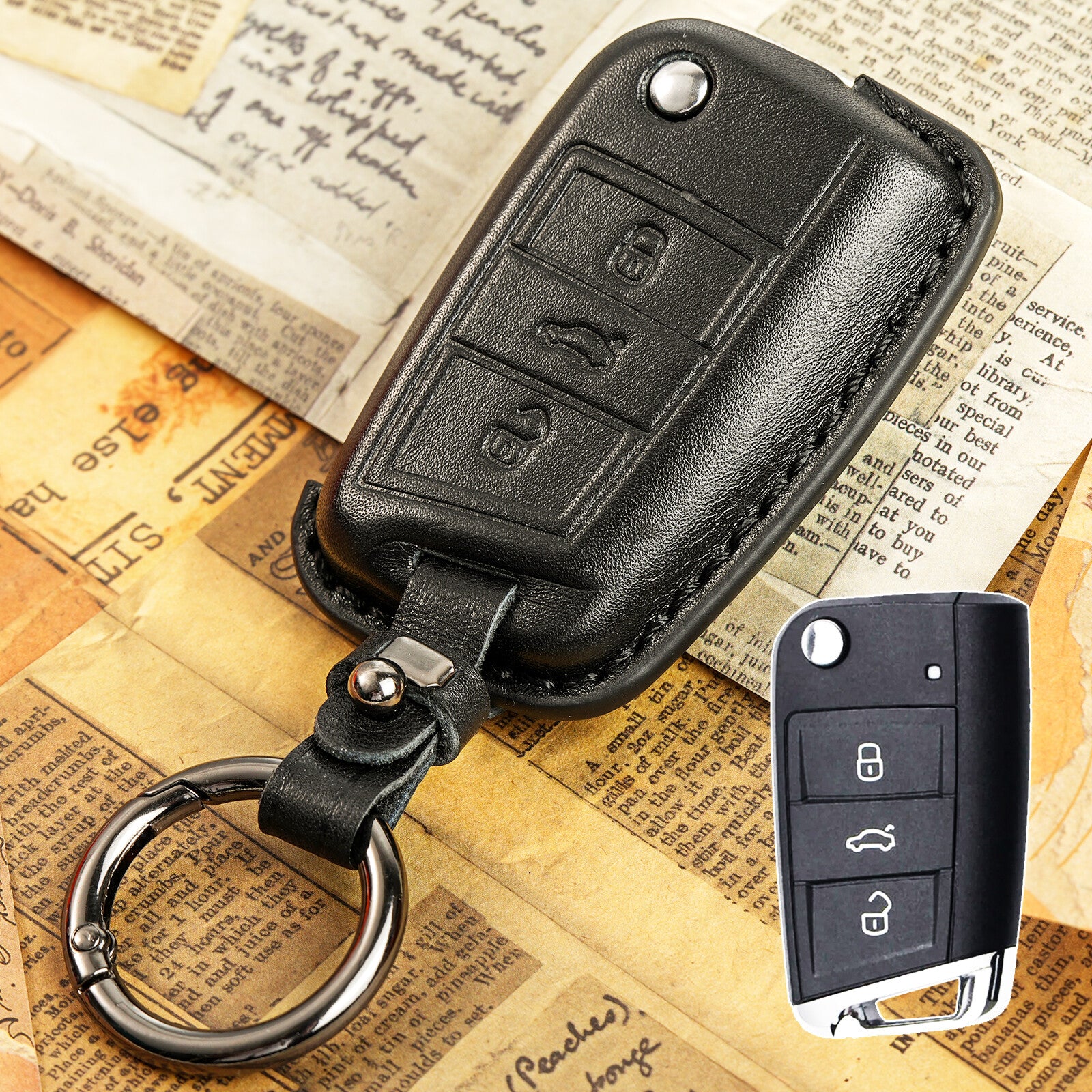 ya 5 8.7 Button Leather Remote Key Case Cover Protect for VW for SEAT for Skoda for Golf 7