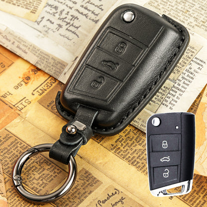 ya 5 8.7 Button Leather Remote Key Case Cover Protect for VW for SEAT for Skoda for Golf 7