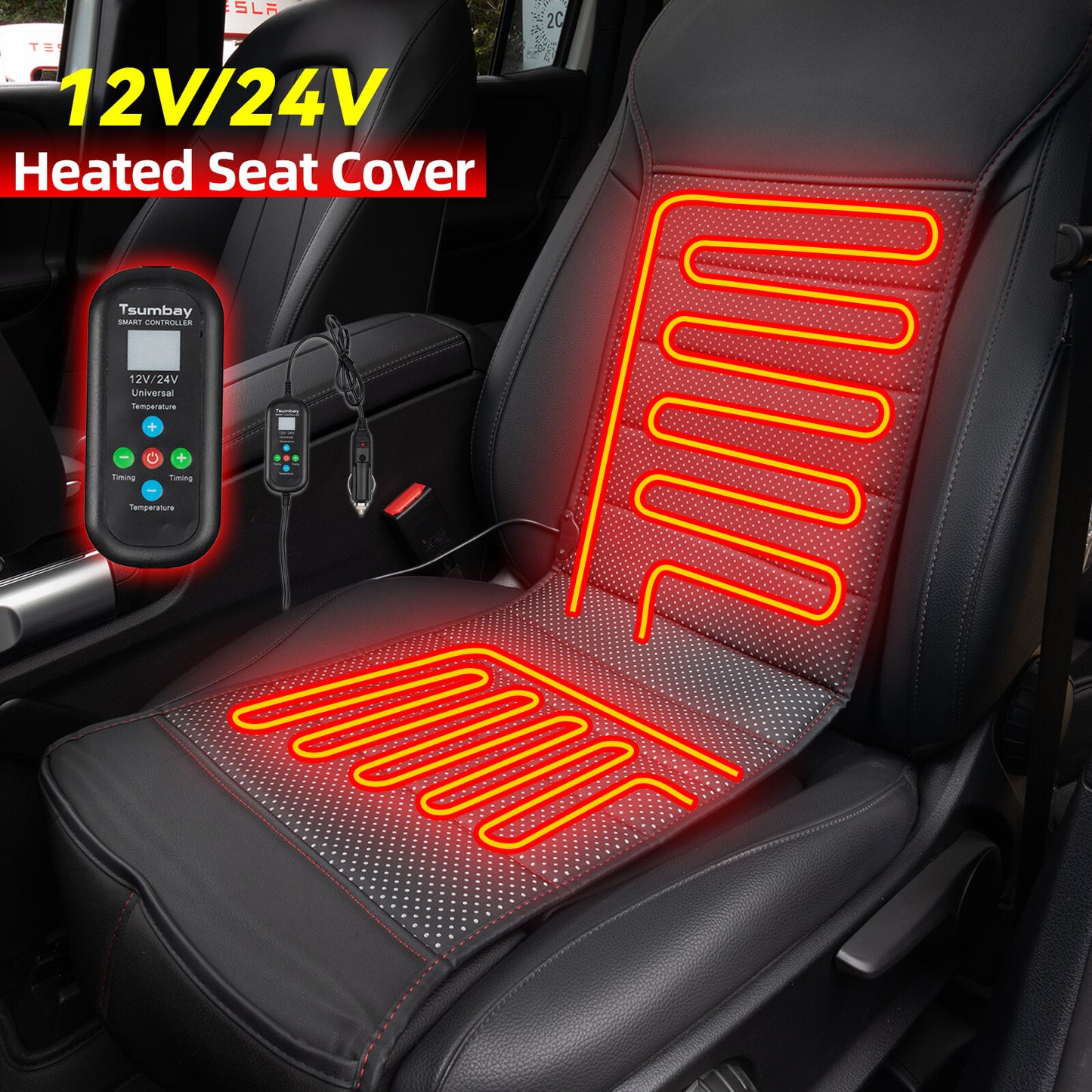 ya 12 5.22 Car for SEAT heating 12V pad 7 heating levels universal for SEAT pad heating pad passenger car