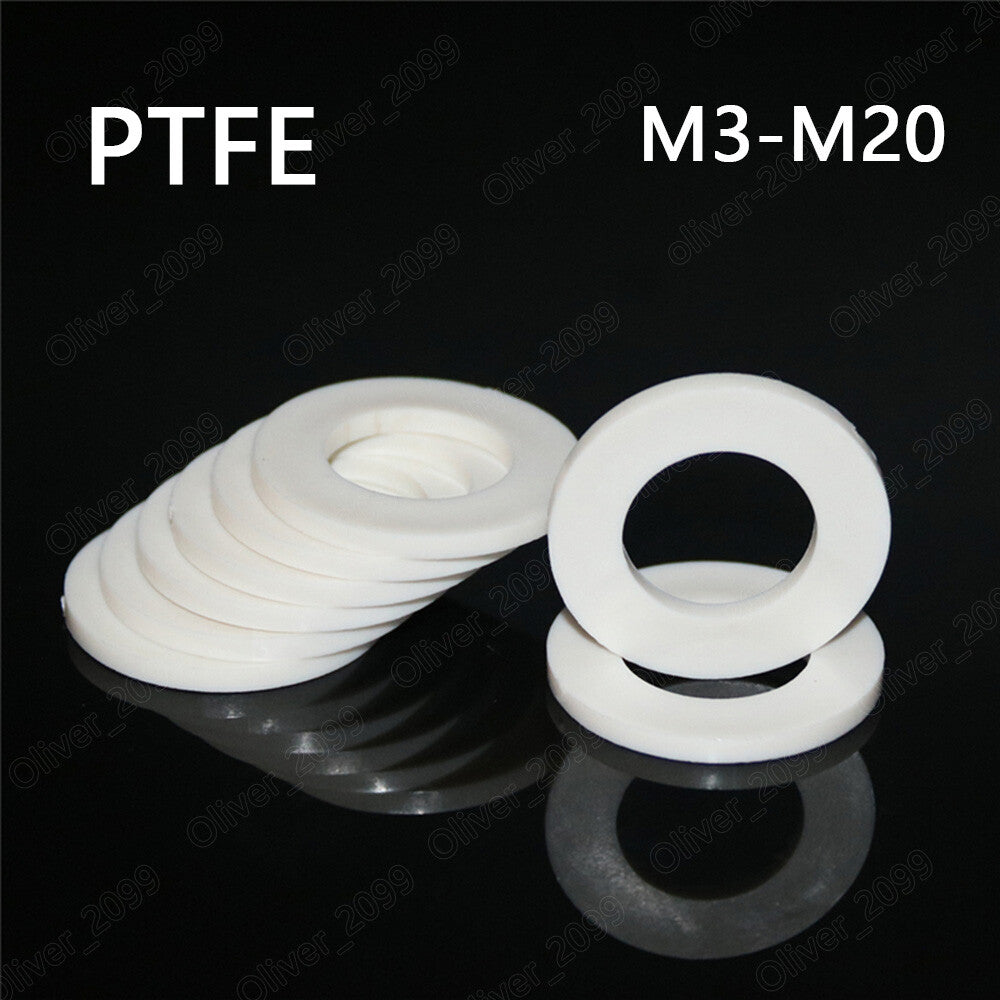 PTFE Plastic Flat Washers Insulation M3 M4 M5 M6 M8 M10 M12 M14 M16 M18 M20
