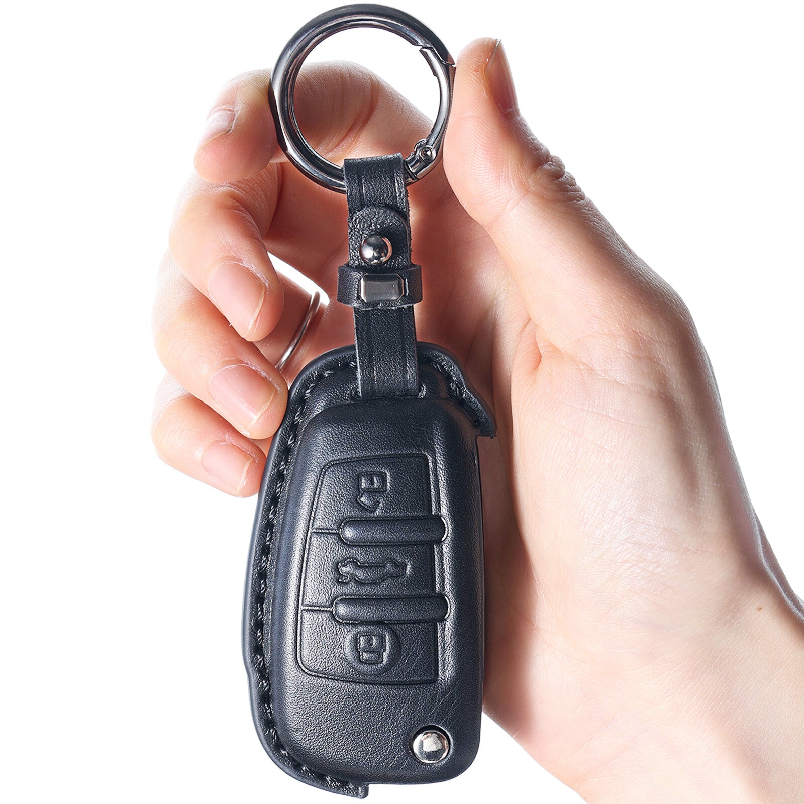 ya 5 8.7 Leather Car Key 3 Button Housing Remote Controls for Audi TT A3 Q3