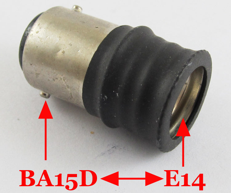 ya 14 50pcs BA15D Male to E14 Female Socket Base LED Halogen Light Bulb Lamp Adapter