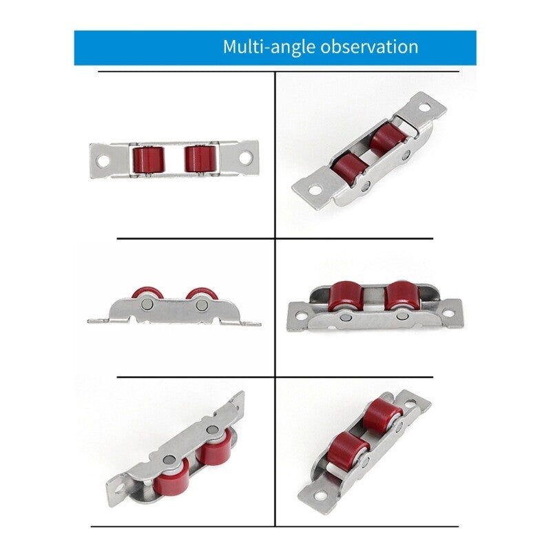 ya 14 4Pcs Double Wheel Glass Door Sliding Rollers Push Pull Window Pulley Hardware