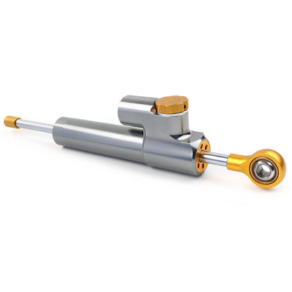 ya 5 8.7 9.4 inch Motorcycle Adjustable Steering Damper Gray Gold Universal