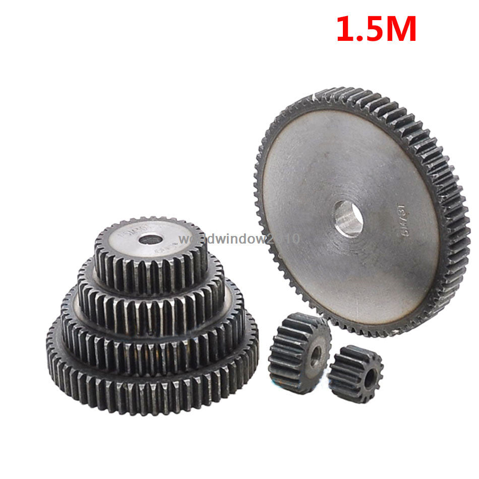 45# Steel Spur Gear 1.5M12T-60T Metal Mod 1.5 Pinion Gear 12-60 Tooth Moter Gear