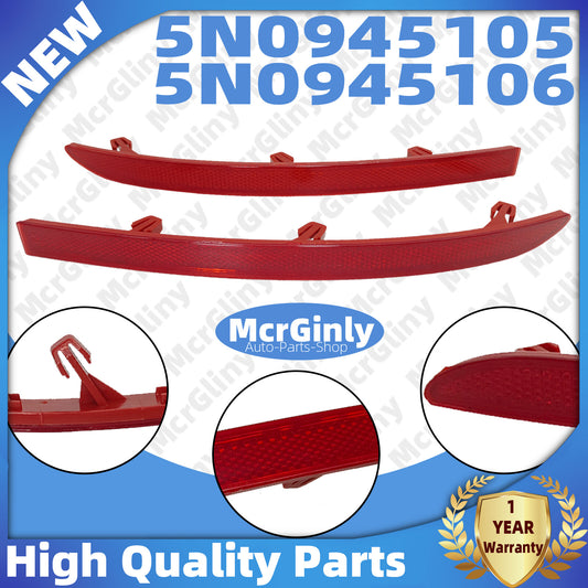 ya 12 5.22.2 1 Pair Left+Right Red Rear Bumper Marker Reflectors For 2008-2018 for VW for Tiguan