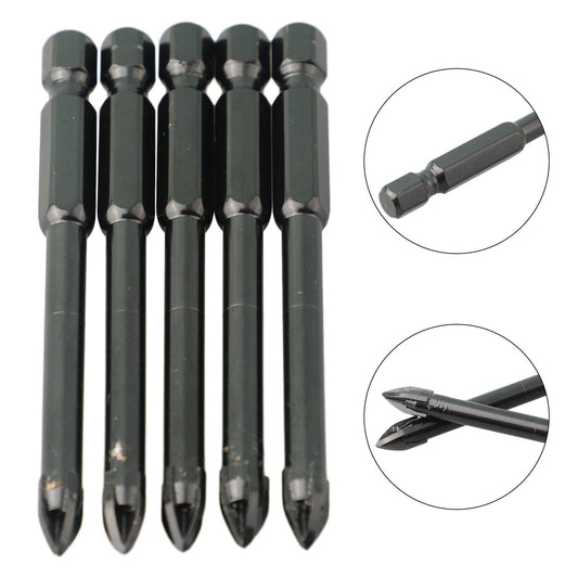 ya 25 Pision Cut Glass and Tile Drill Bit 6mm Hex Shank YG6X Alloy 5PC Set