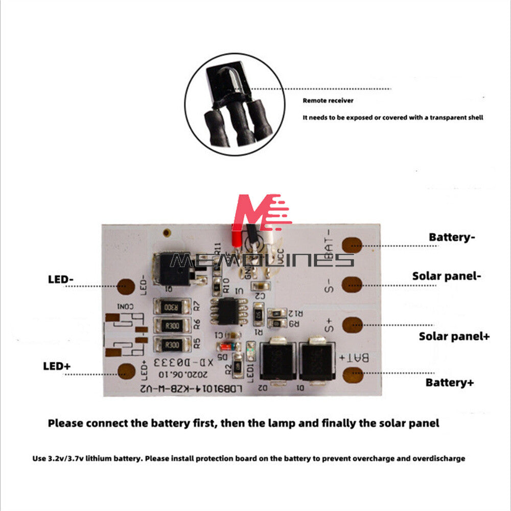 ya 14 Remote Control Solar Ceiling Light Control Module 3.2V 3.7V w/ Remote Controller