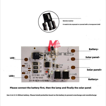 ya 14 Remote Control Solar Ceiling Light Control Module 3.2V 3.7V w/ Remote Controller