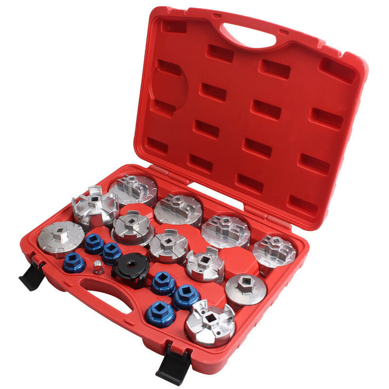 ya 14 19PCS Filter Wrench Oil Grid Wrench Set Oil Filter Cap Wrench Socket Removal Too