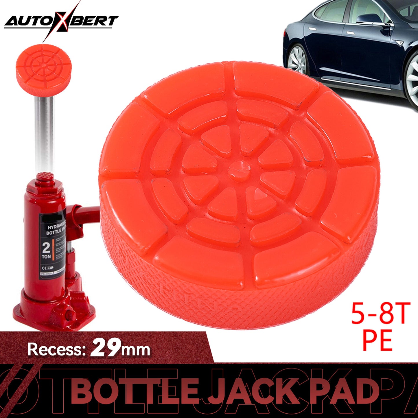 ya 1 6.30 Polyethylene Bottle Jack Pad 29mm Hole Jacking Point For Most 5-8Ton Bottle Jack