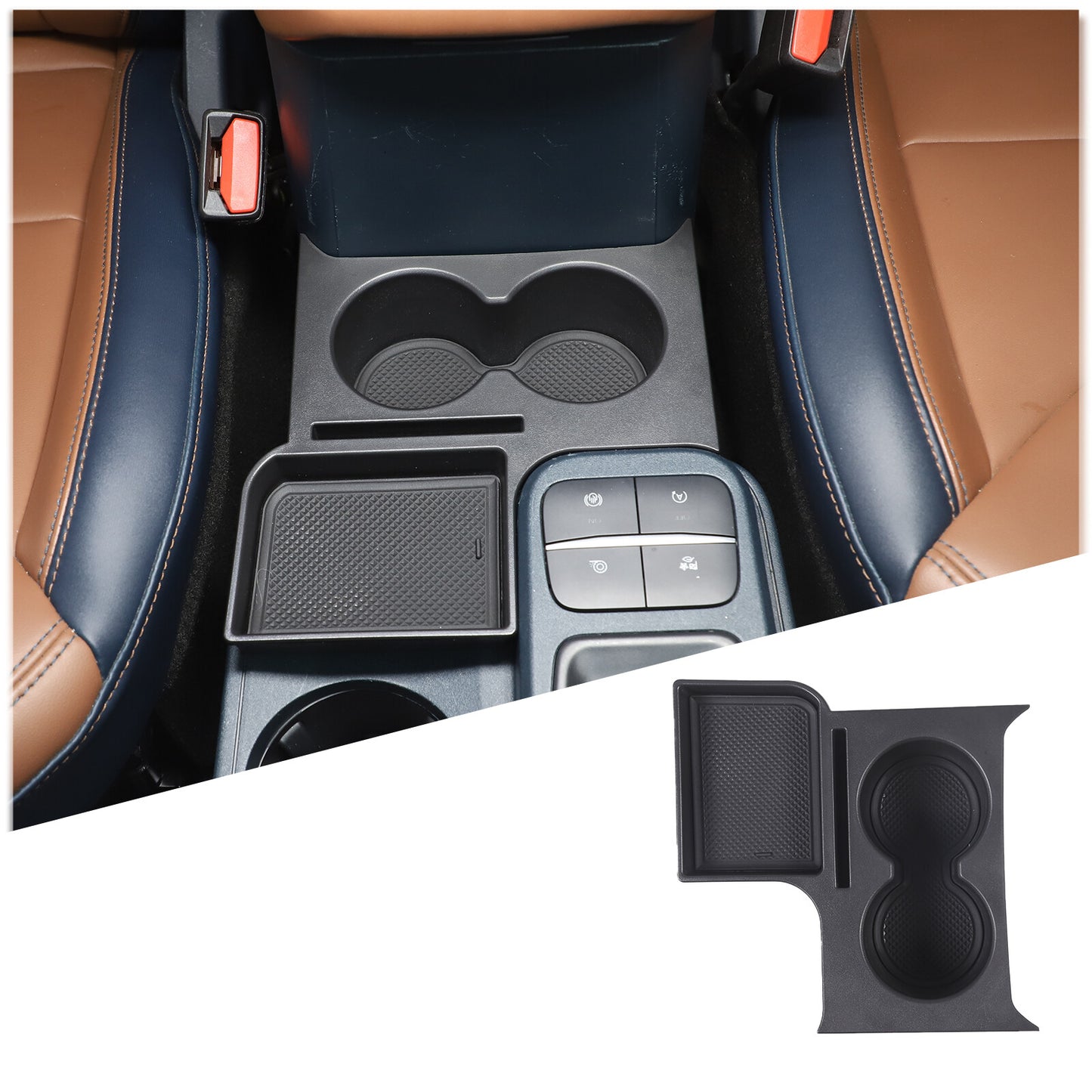 ya 4 6.21 Interior Center Console Cup Holder Box Tray for Ford Maverick 2022 - 2023 USA