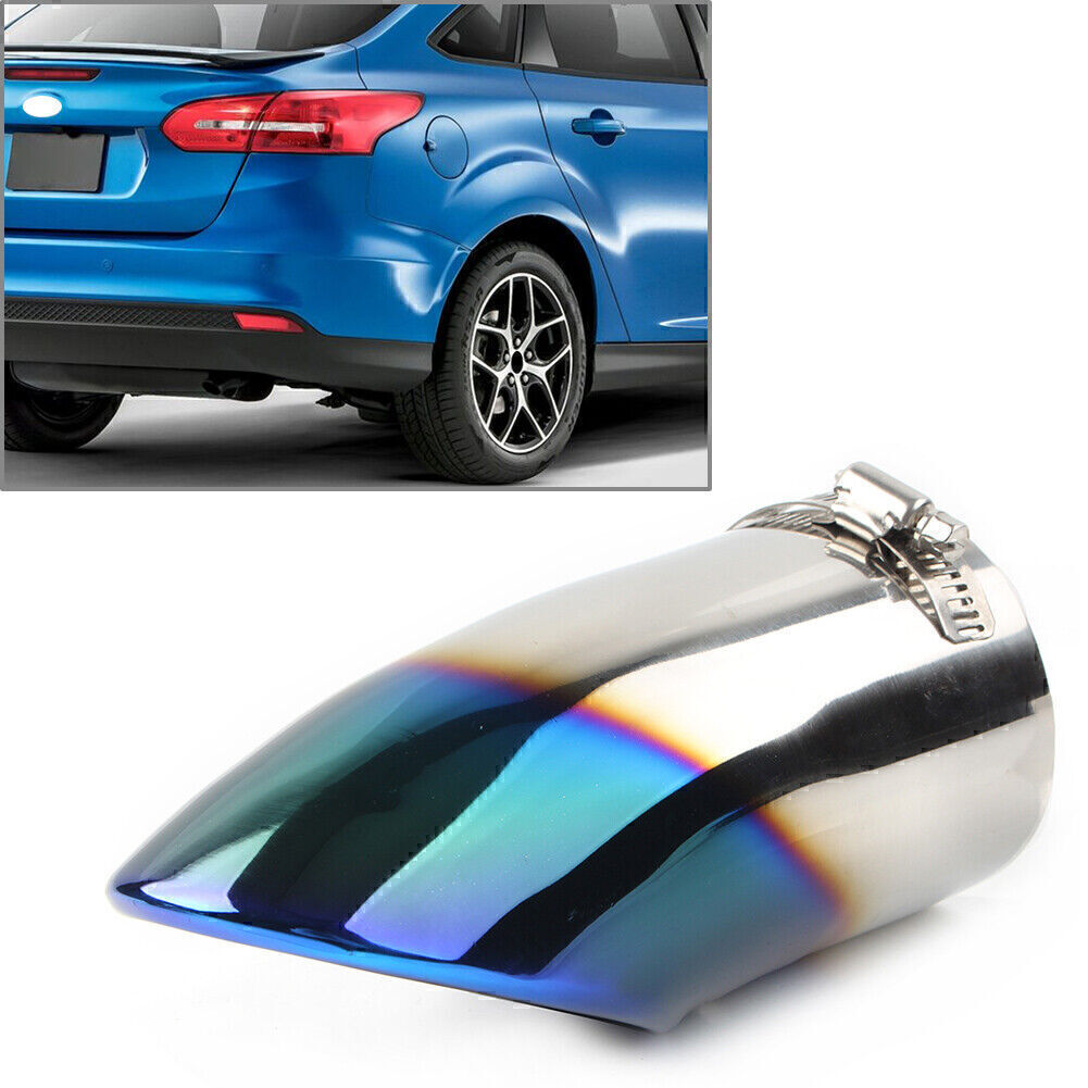 ya 4 6.17.2 Car Stainless Steel Blue Rear Pipe Tail Muffler Tip Fit for Ford Focus 11-16