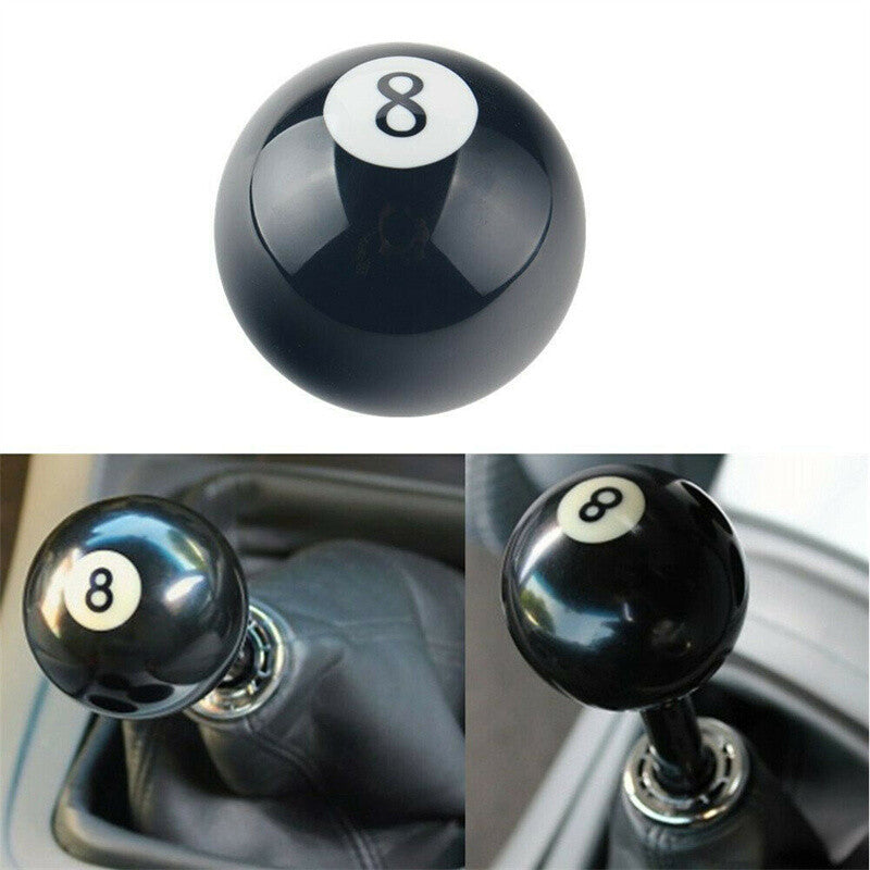 ya 11 6.5 Black 8 Ball Billiard Shift Knob Acrylic for MAN ual Gear Shifter Head w/ 3 Adapters