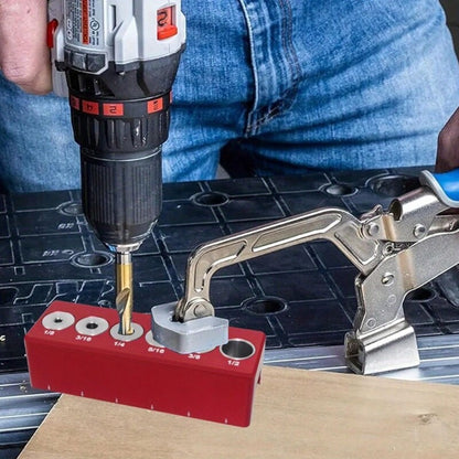 ya 17 6 Holes Straight Hole Drill Guide Aluminum Dowel Jig Centering Dowel Jig