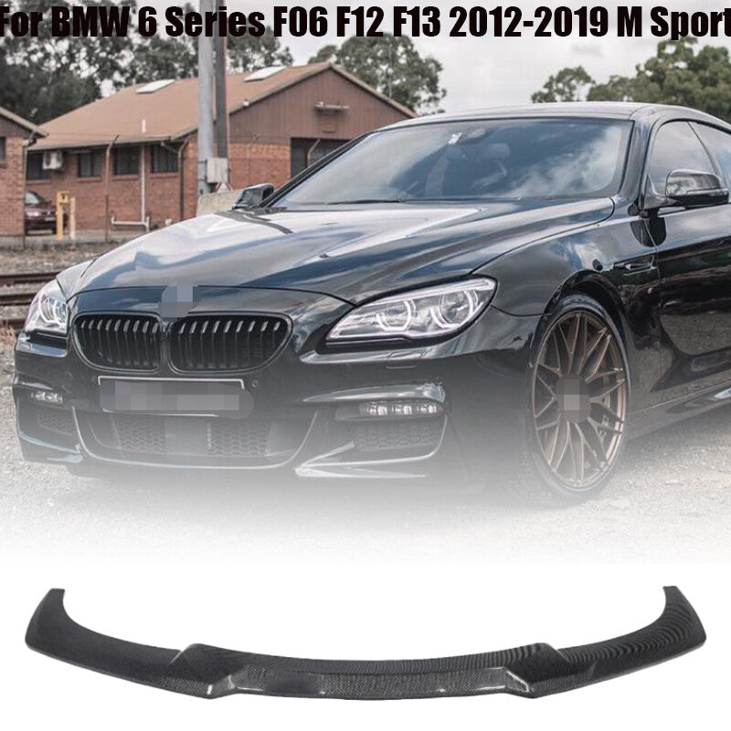 ya 4 6.17 Carbon Fiber Black Front Bumper Lip for BMW 6 Series F06 F12 F13 12-19 M Sport