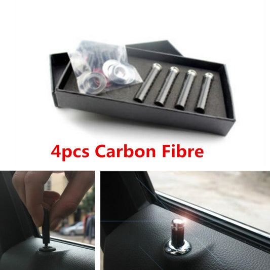 ya 5 8.7 4pcs Accessory Carbon Fibre Interior Door Lock Knob Pins For Car Truck SUV Auto